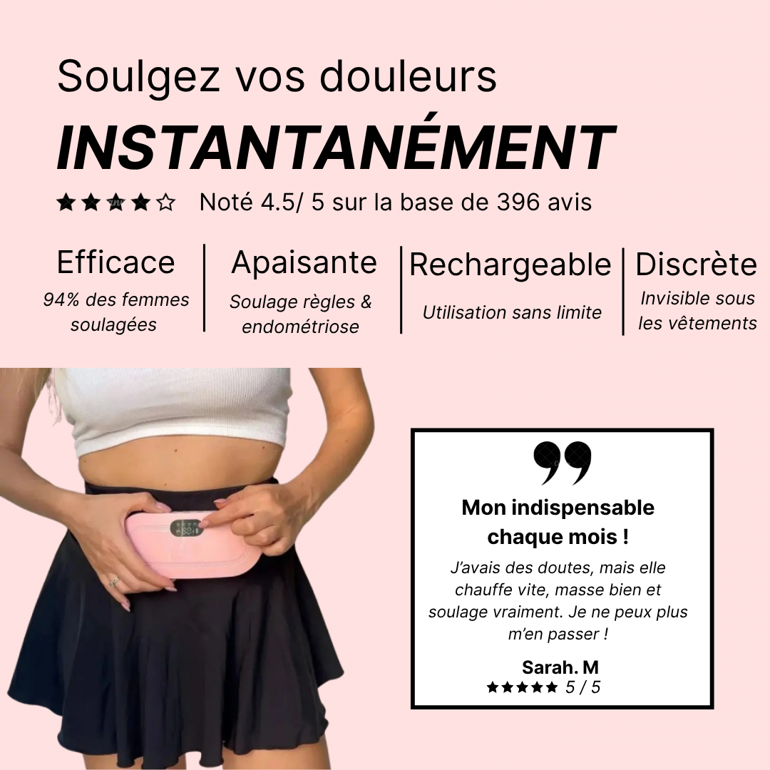 Ceinture chauffante et massante menstruelle