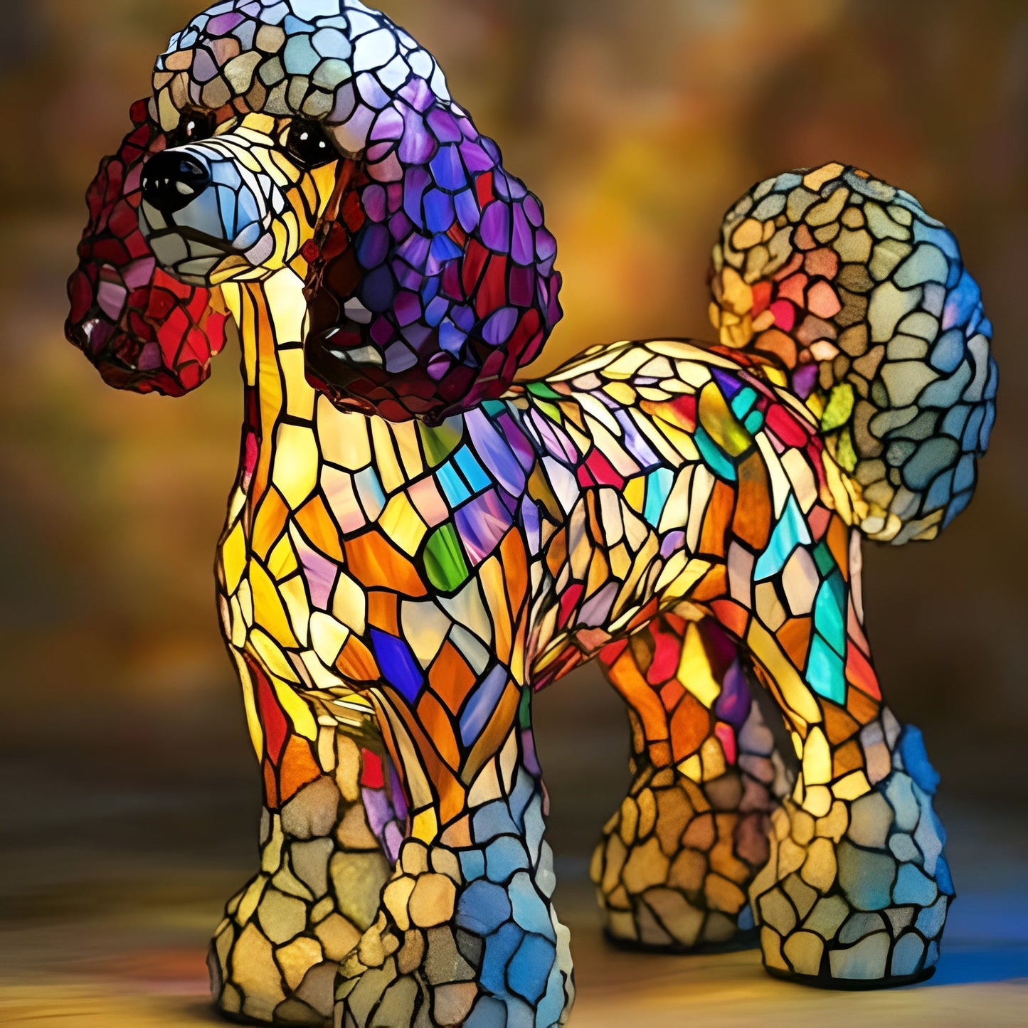 Pépette – Lampe pour chiens magique en verre coloré