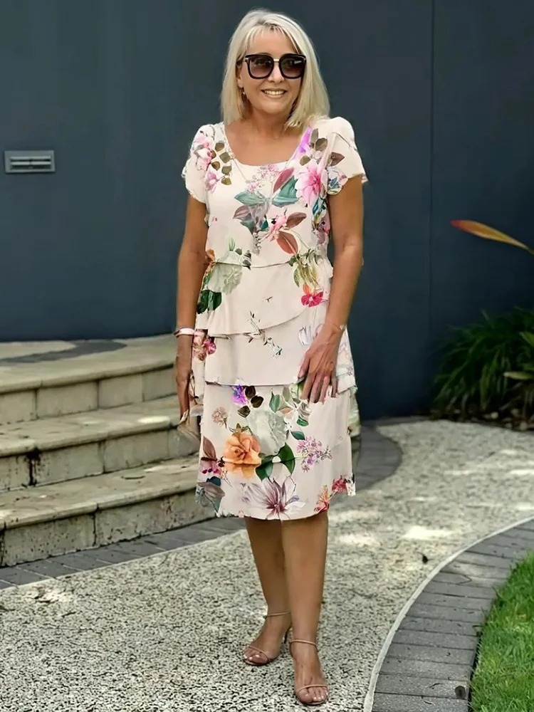 FLORA™ – Robe Midi Élégante de Printemps