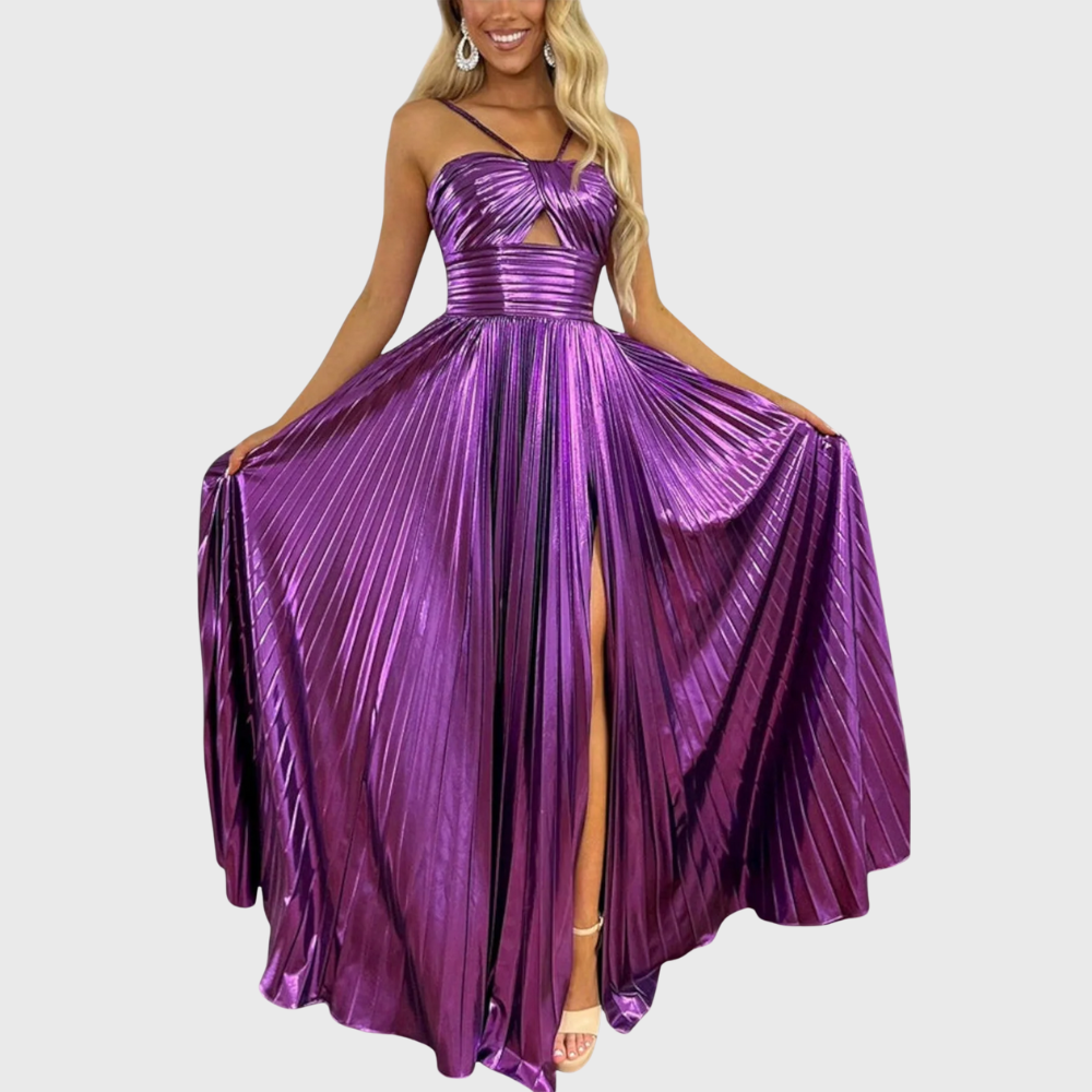 Dorine - Robe longue métallisée élégante