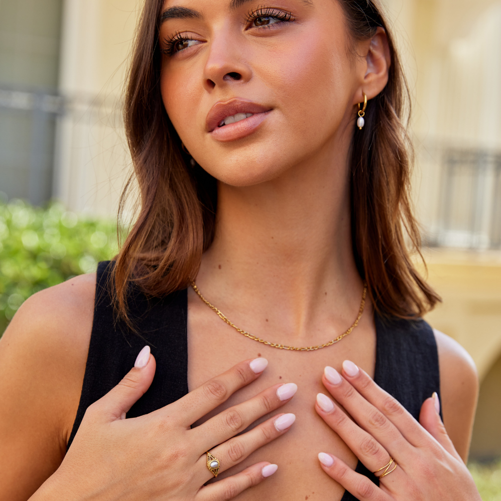 Aitana - Vintage Pierścionek z Perłami