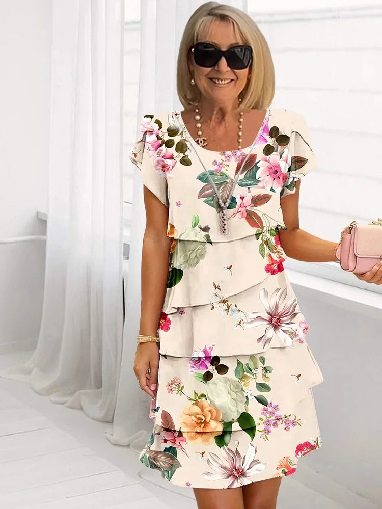 FLORA™ – Robe Midi Élégante de Printemps