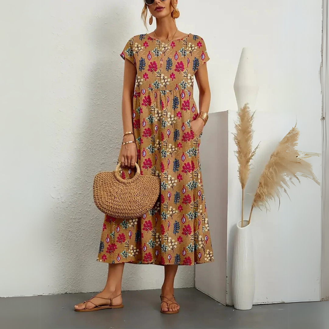 FLORENE™ - Robe Midi Florale Aérée