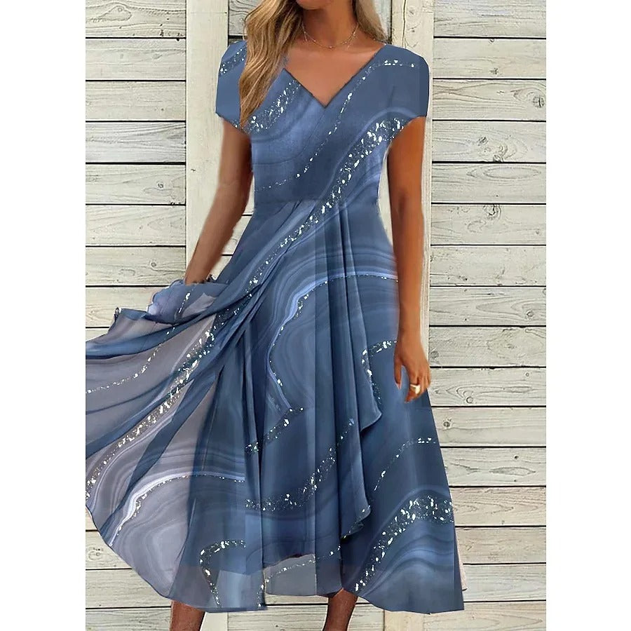 LYANNA™ - Robe Midi à Encolure en V Flottante