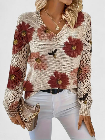 LIZA | Elegancki sweter w kwiaty