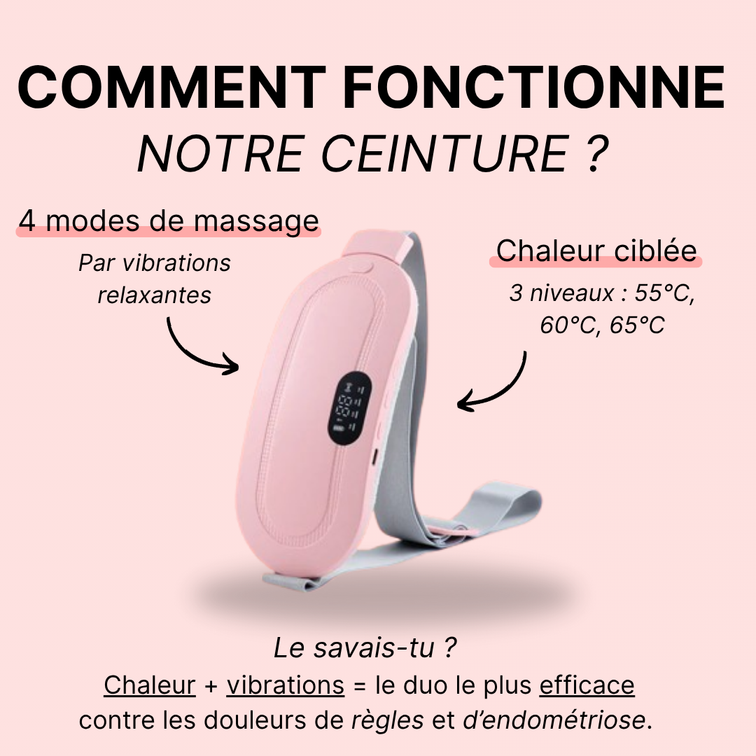 Ceinture chauffante et massante menstruelle
