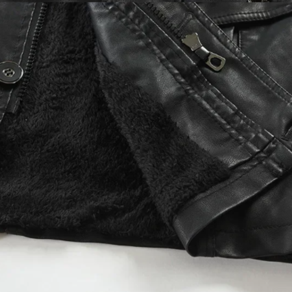 Krystian™ | Elegancka Długa Skórzana Kurtka Biker