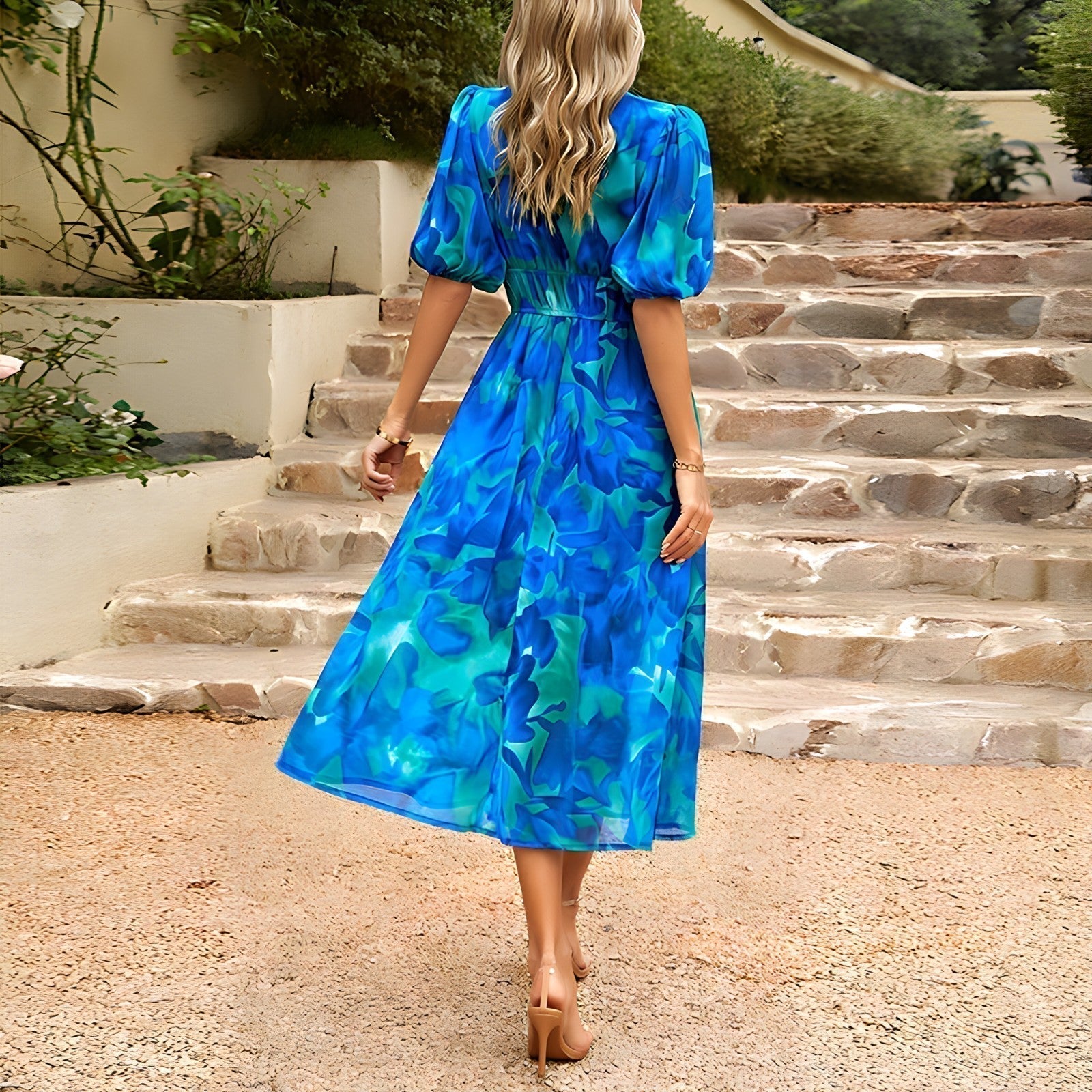 ANNELIE™ – Robe Midi Florale Rêverie
