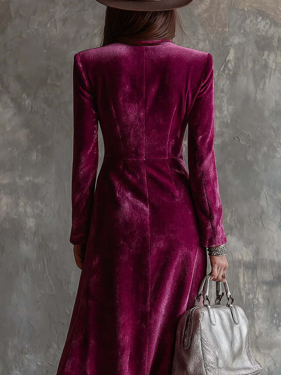 Vera | Welurowa Sukienka Blazer Maxi