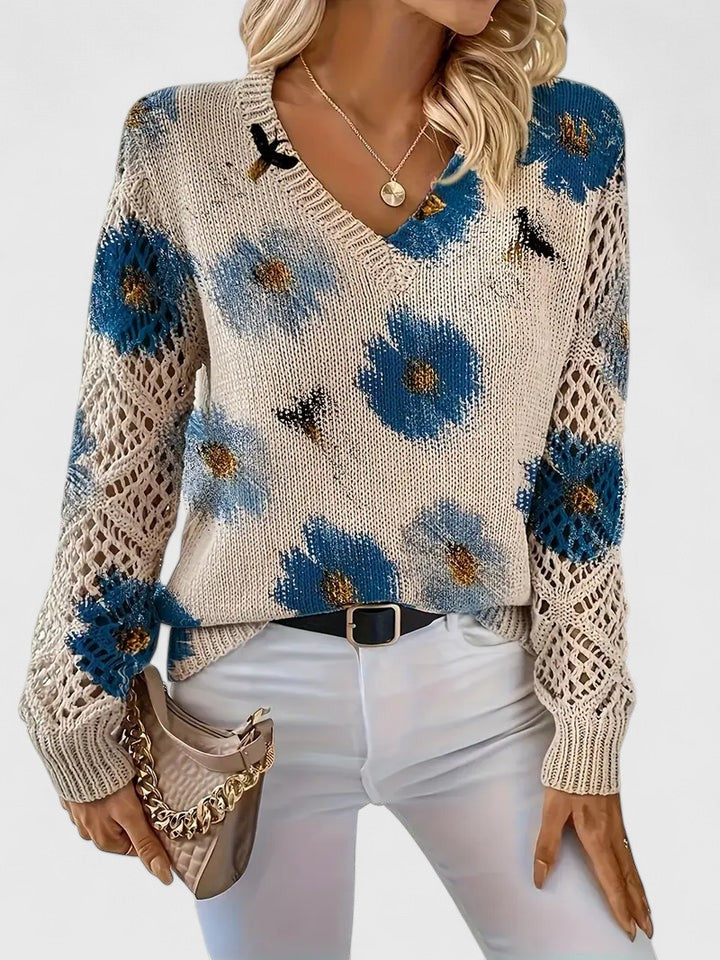 LIZA | Elegancki sweter w kwiaty