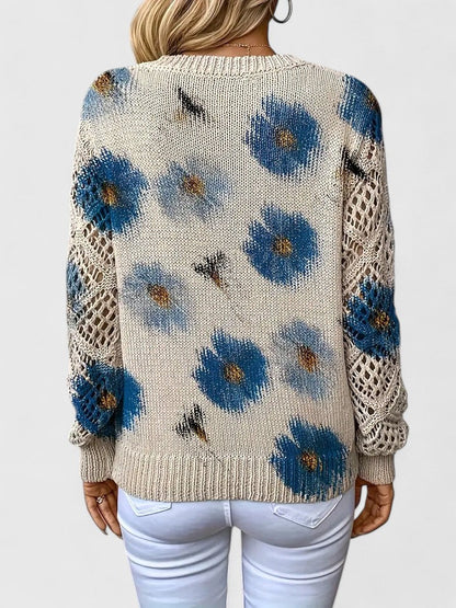 LIZA | Elegancki sweter w kwiaty