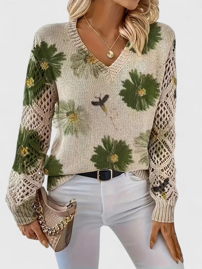 LIZA | Elegancki sweter w kwiaty