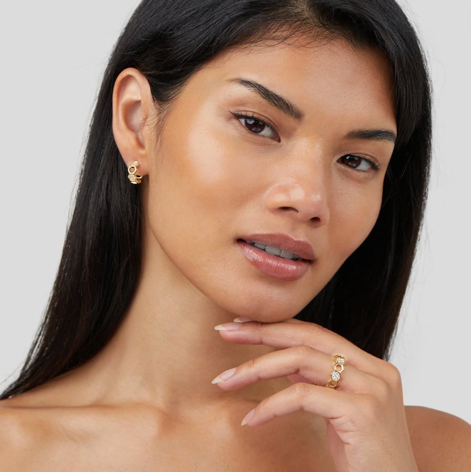 Cinthia - Pierścionek ze złota i kryształu