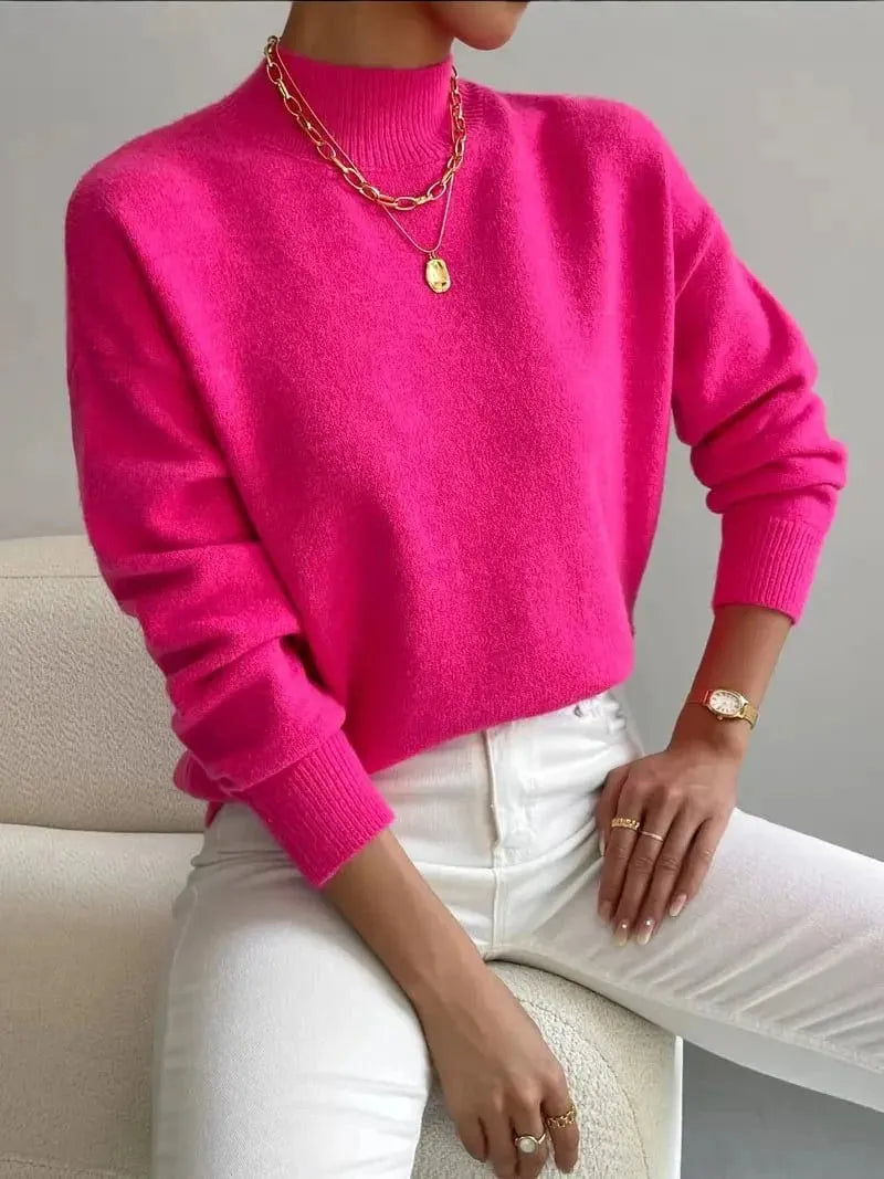 Pull Femme à Col Roulé Maria - Élégance et Confort Hivernal