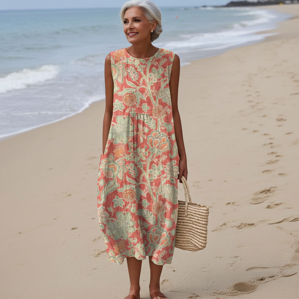 Tiphène – Robe fleurie vintage en coton doux