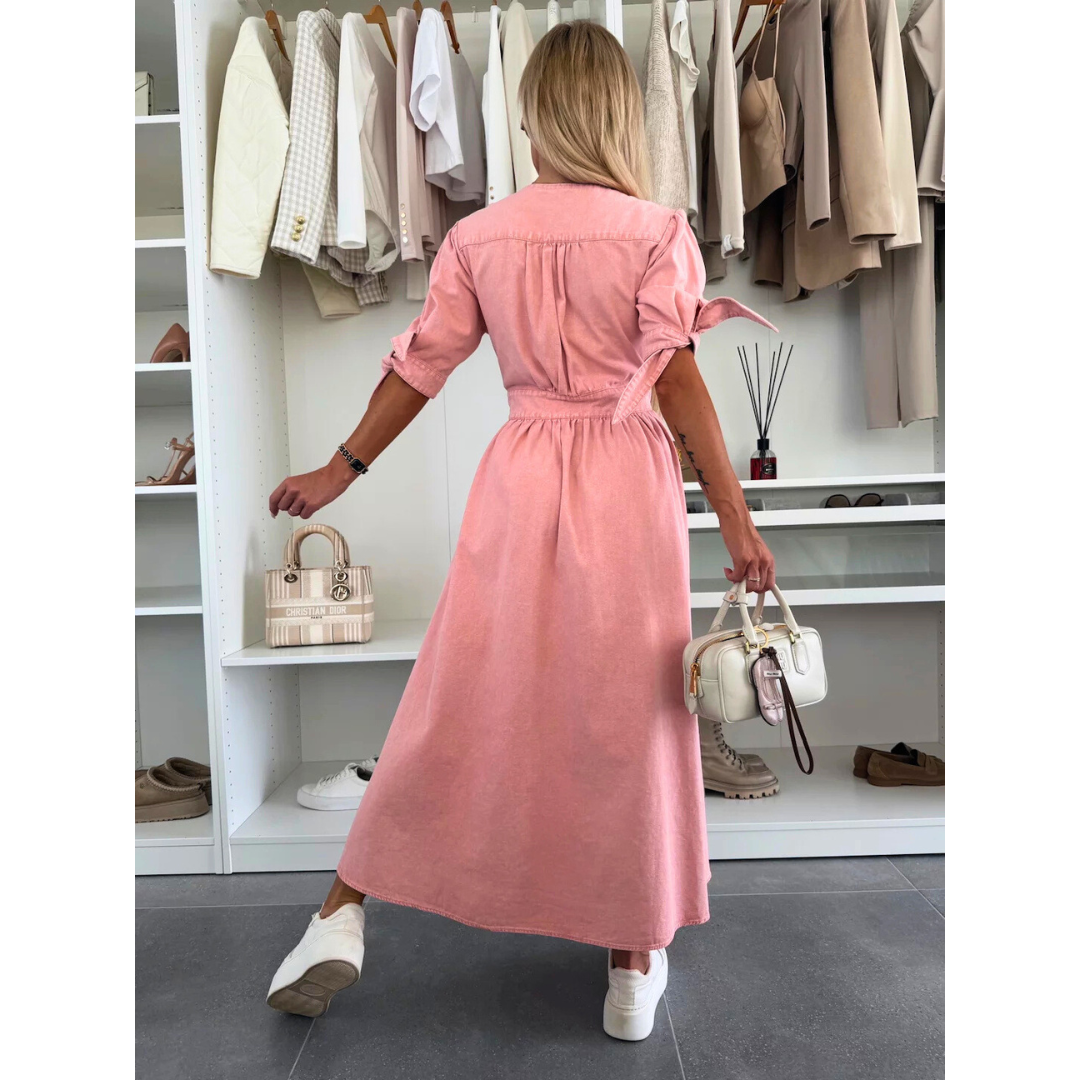 MAELLE™ – Robe Midi Élegante à Col V
